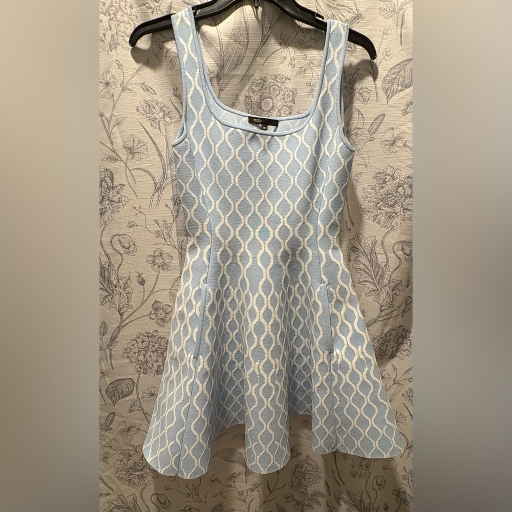 💠 Maje Paris Fit & Flare Jacquard Knit Dress – Size 36 (US Small)